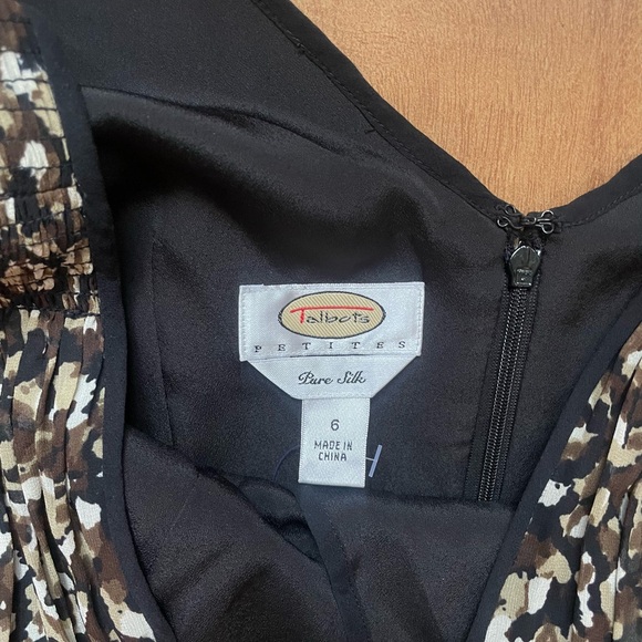 Vintage Abstract Pebble Print 'Talbots' Pure Silk Sleeveless Dress - Picture 12 of 12